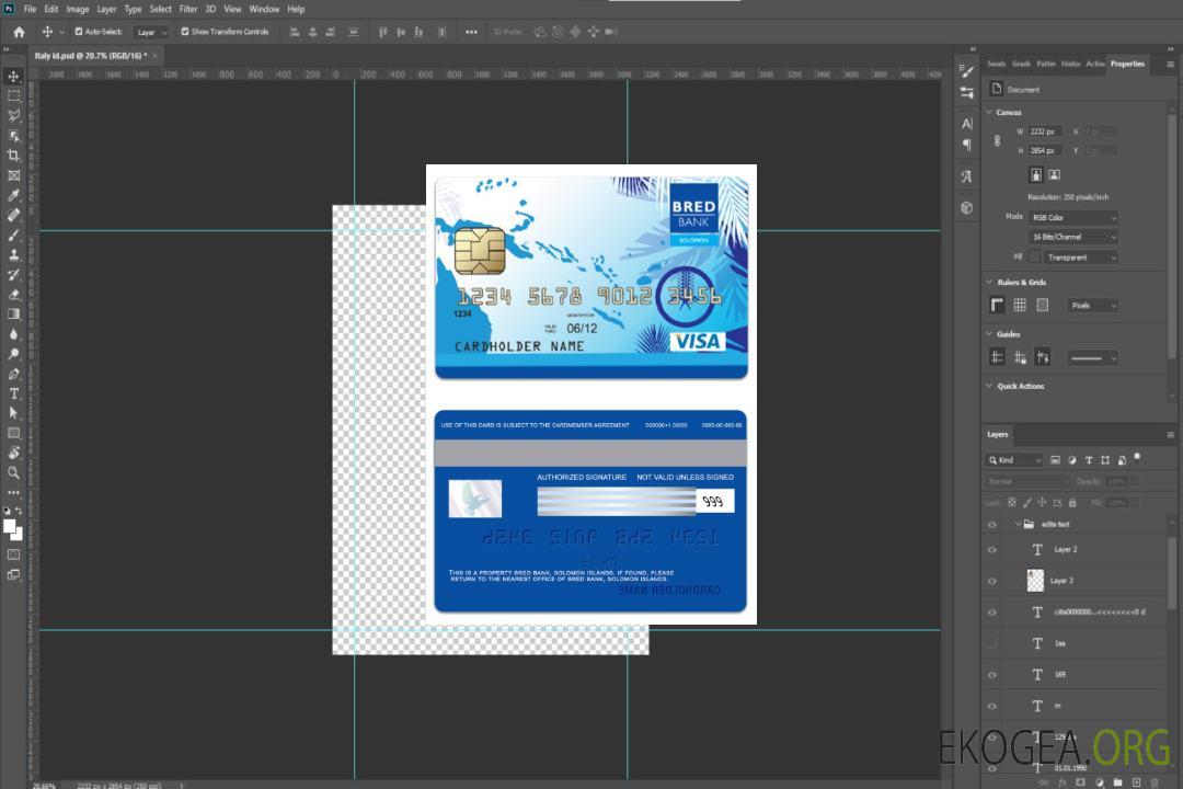 Carte individuelle visa BRED Bank des Îles Salomon template Carte individuelle visa BRED Bank des Îles Salomon template